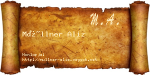 Müllner Aliz névjegykártya