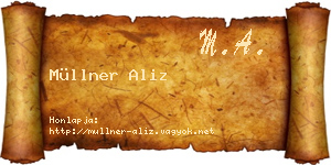 Müllner Aliz névjegykártya